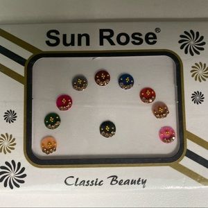 10 Round Multicolored Bindi